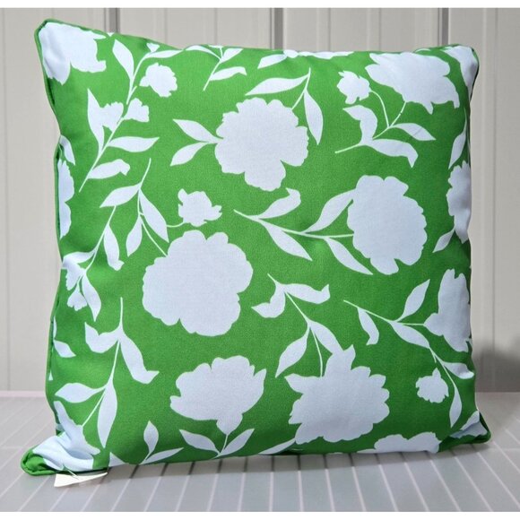 Kate Spade Classic Rose Green & Light Blue 20" Square Accent Throw Pillow - Picture 1 of 4